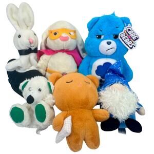 Lot of 6 Plush Care Bears Grumpy Dakin Bunny Puppet Manhattan Superhero Mumuso